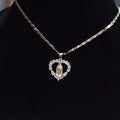 Virgin Mary Heart Stone Necklace