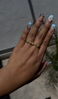 Gold Two Finger Heart Nugget Ring