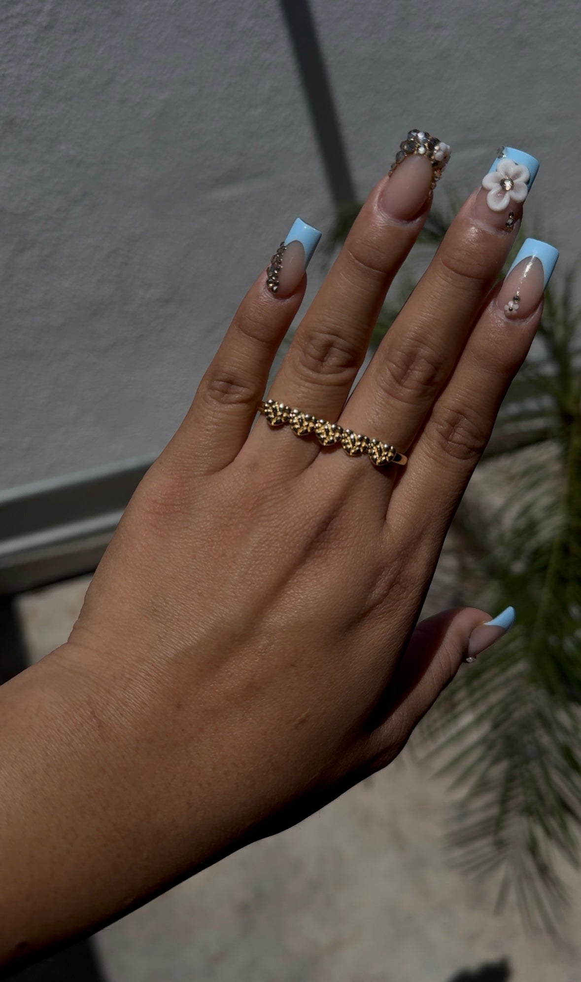 Gold Two Finger Heart Nugget Ring