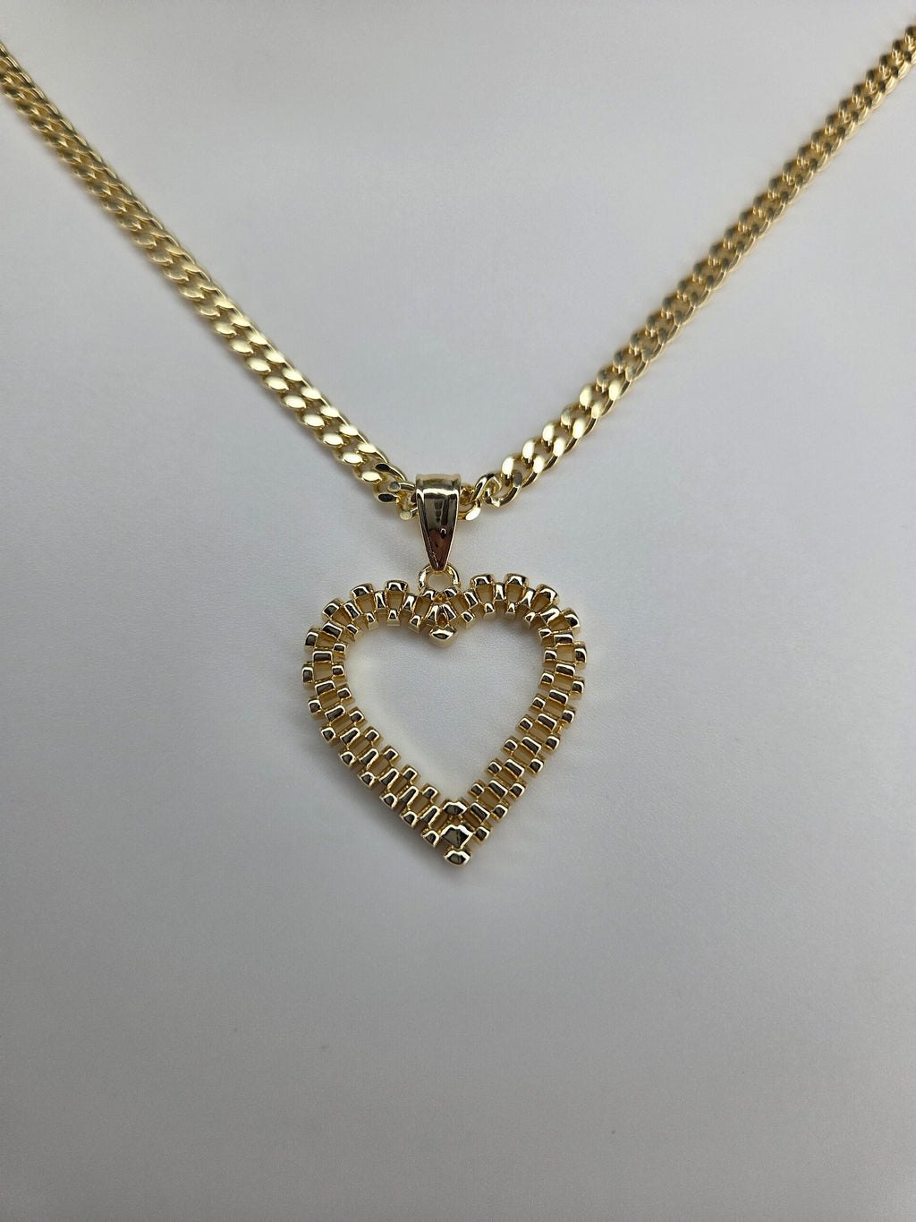 Gold Heart Rolex Necklace- 18k Gold filled