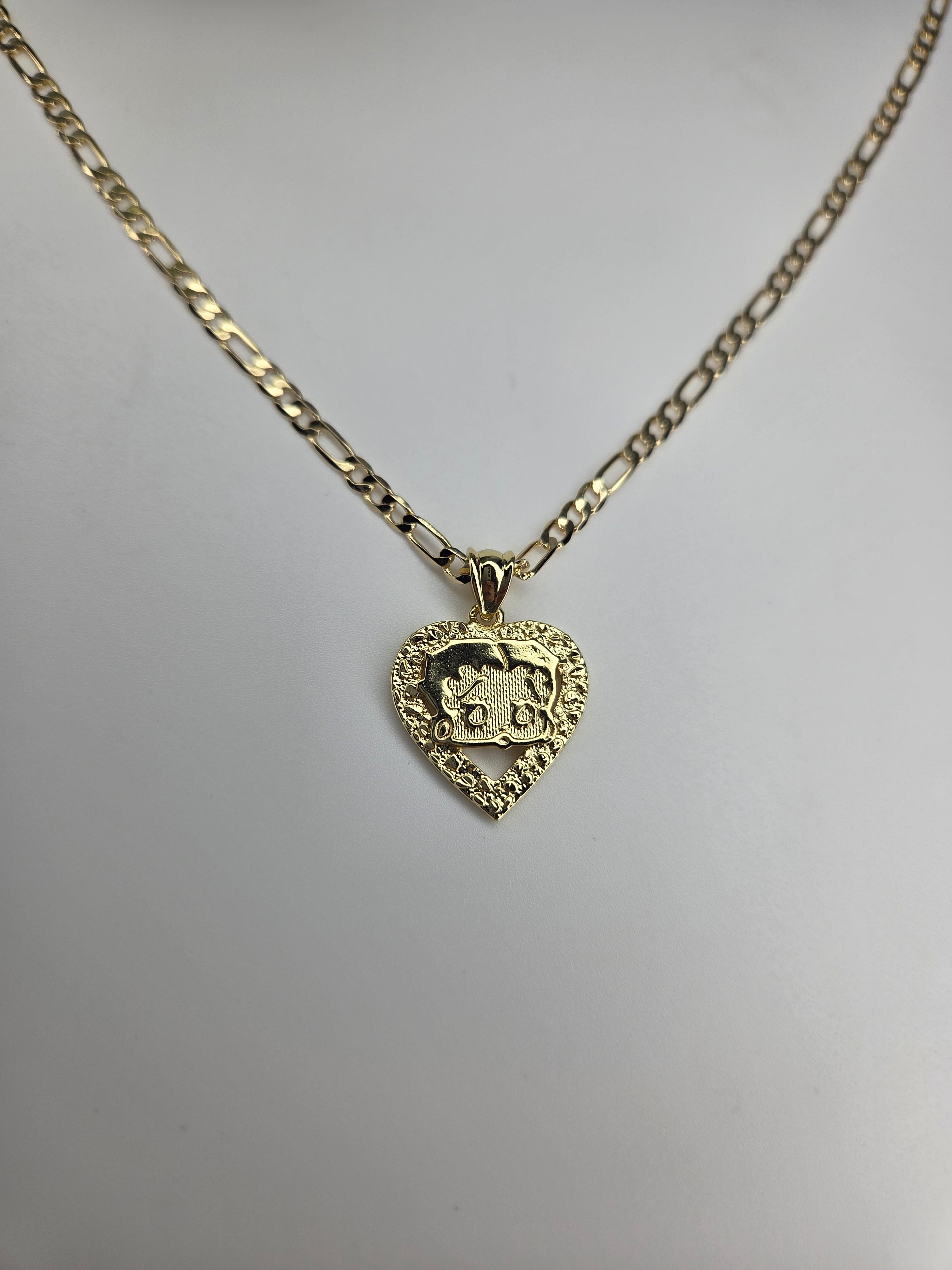 Betty Boop Heart Nugget Necklace- 18k Gold-Filled