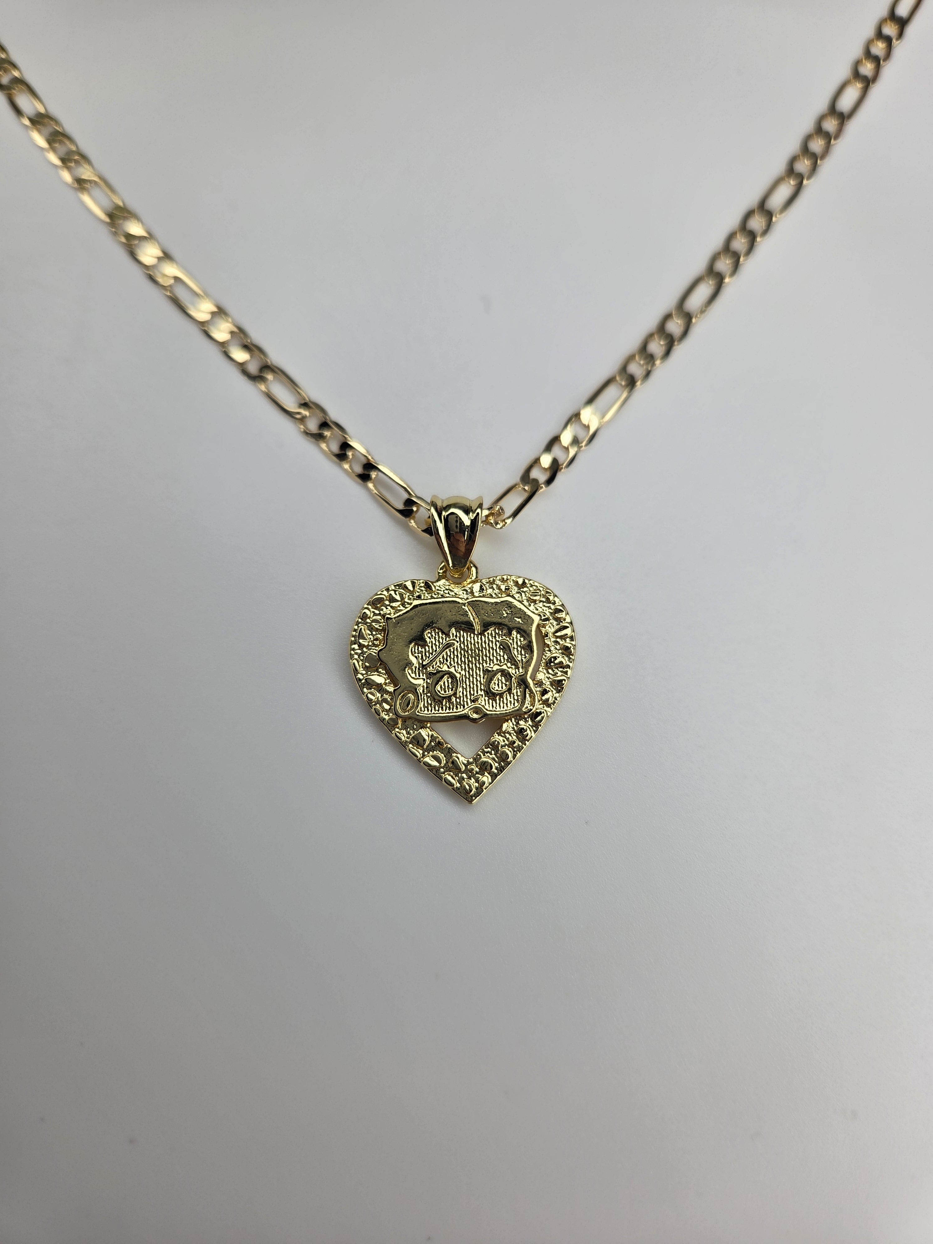 Betty Boop Heart Nugget Necklace- 18k Gold-Filled