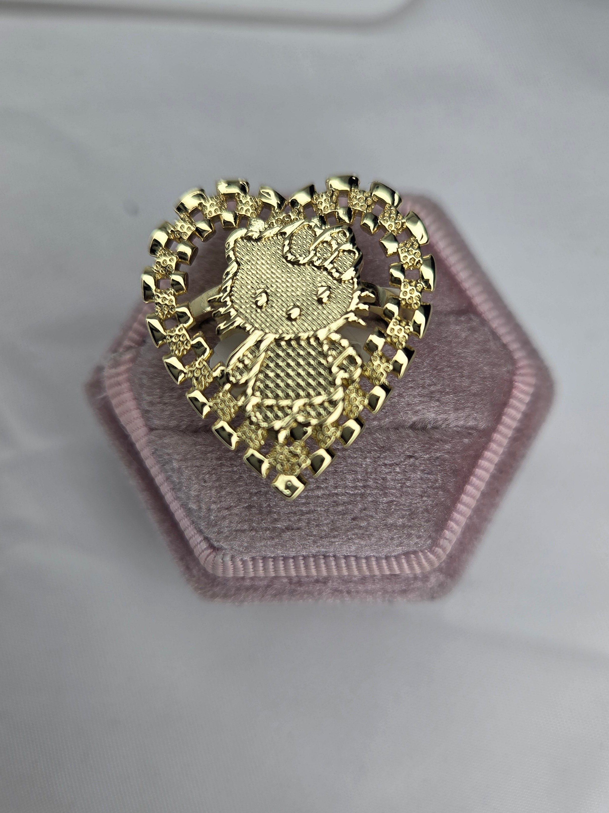 Hello Kitty Heart RolexR Ring- 18k Gold-Filled