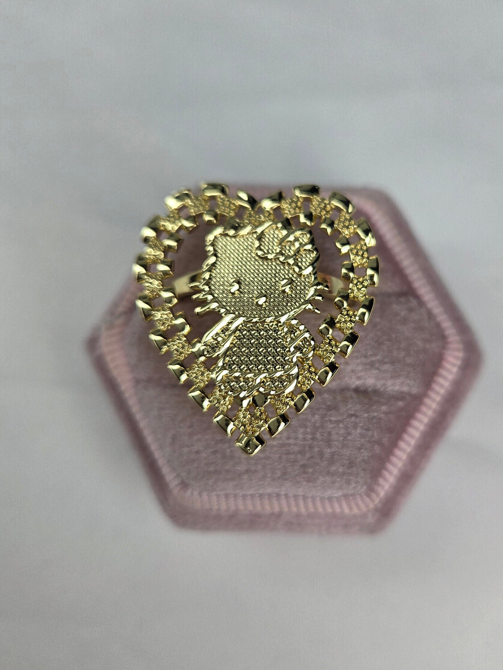 Hello Kitty Heart RolexR Ring- 18k Gold-Filled