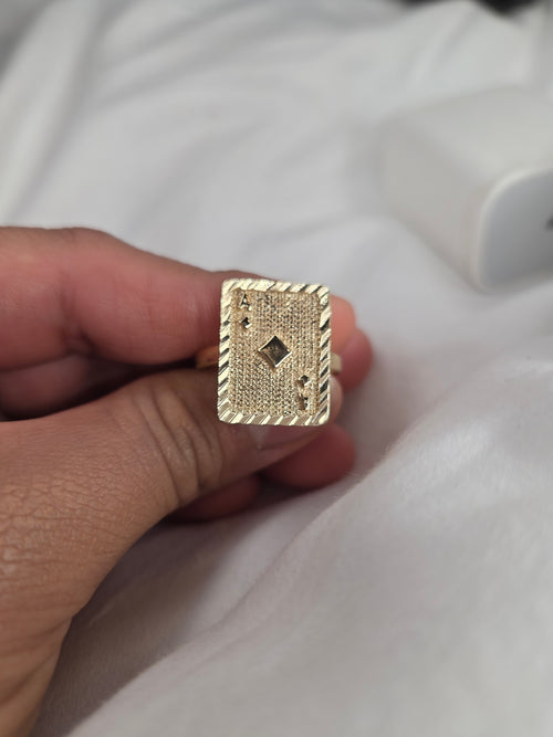 Ace Card Ring- 18k Gold-Filled