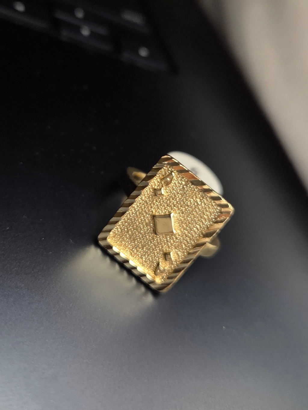 Ace Card Ring- 18k Gold-Filled