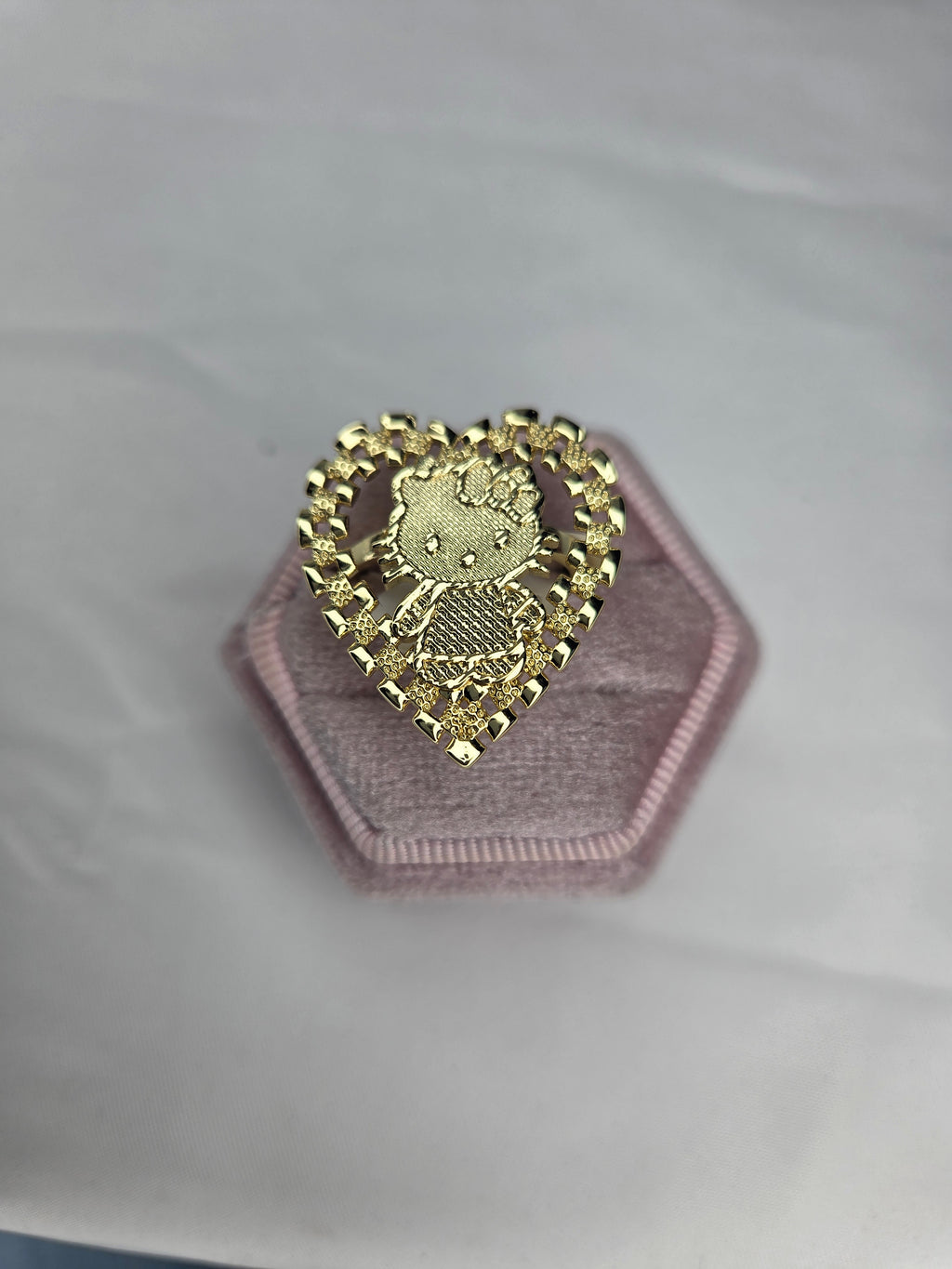 Hello Kitty Heart RolexR Ring- 18k Gold-Filled