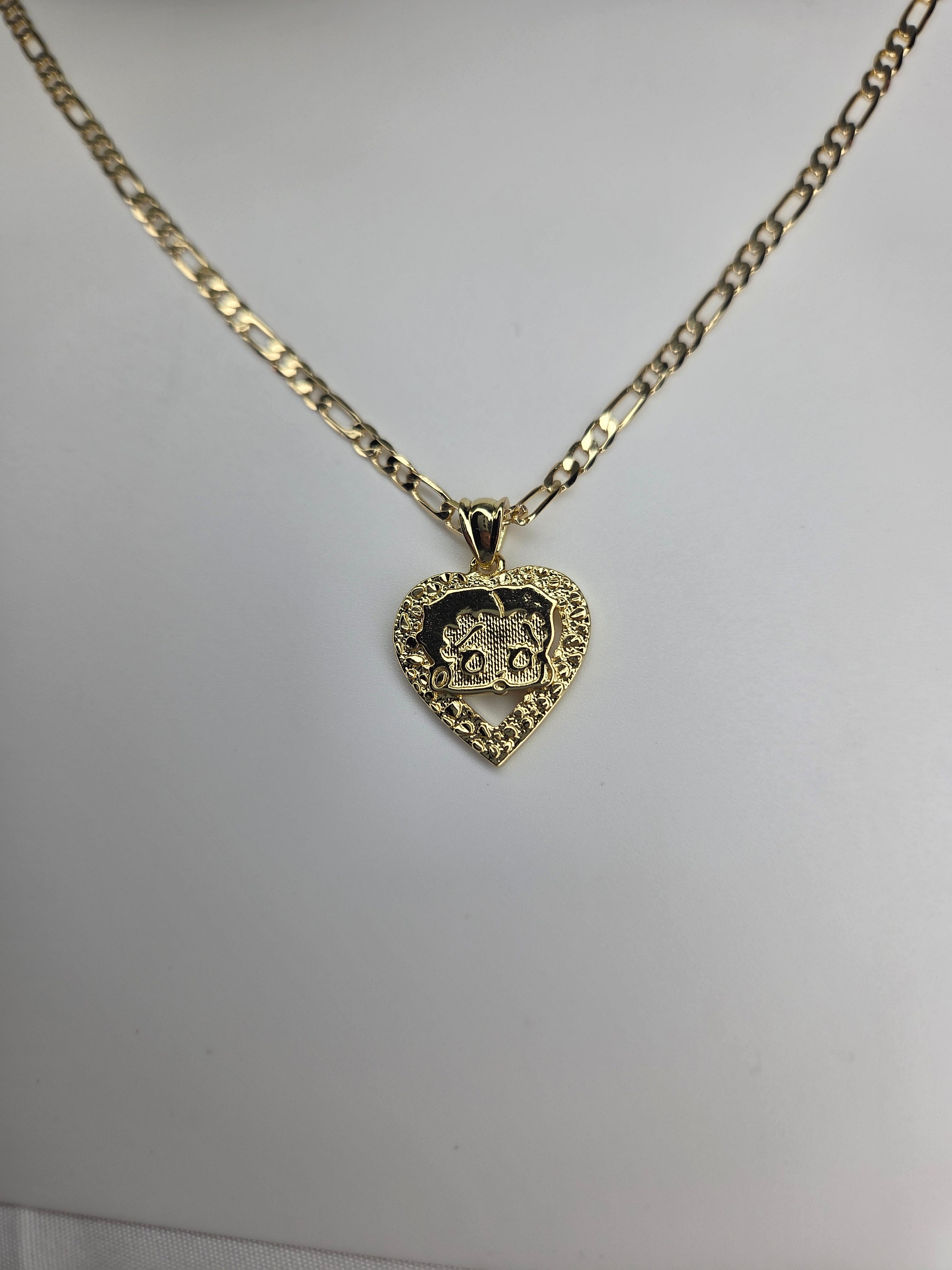 Betty Boop Heart Nugget Necklace- 18k Gold-Filled