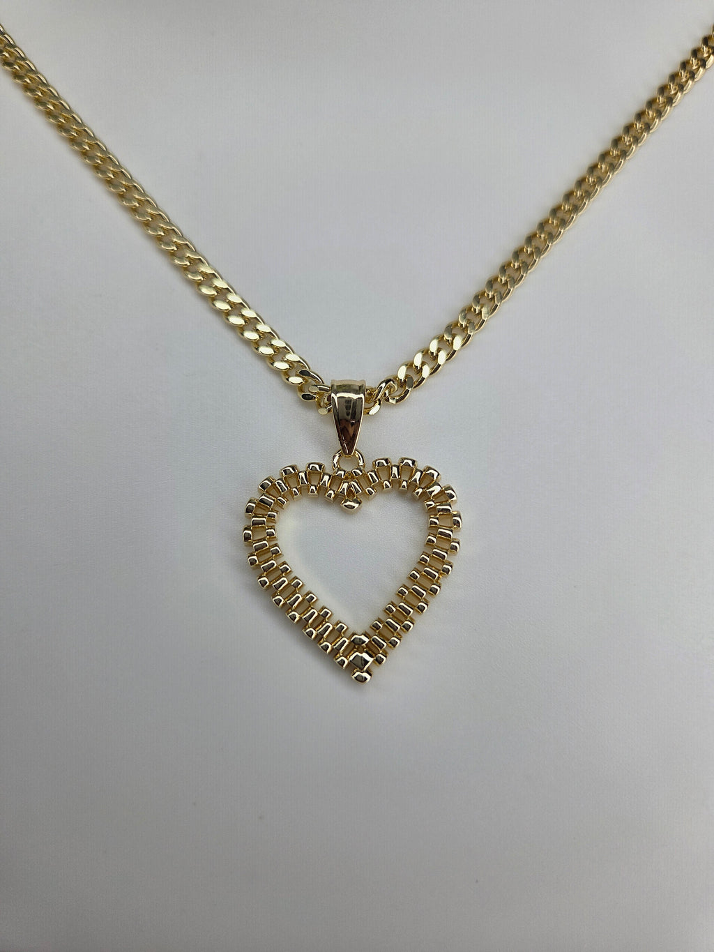Gold Heart Rolex Necklace- 18k Gold filled