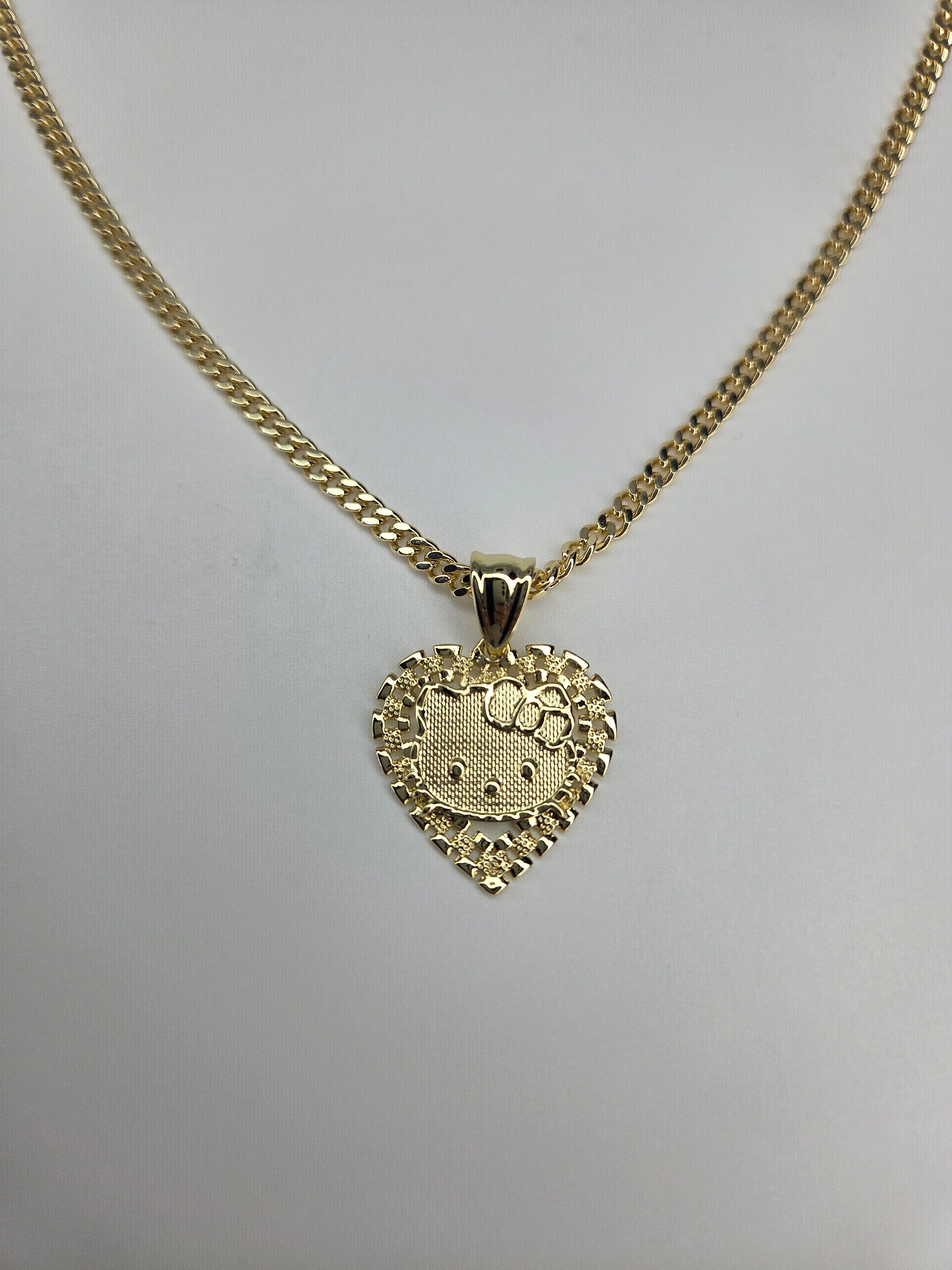 Hello Kitty Heart RolexR Necklace- 18k Gold-Filled