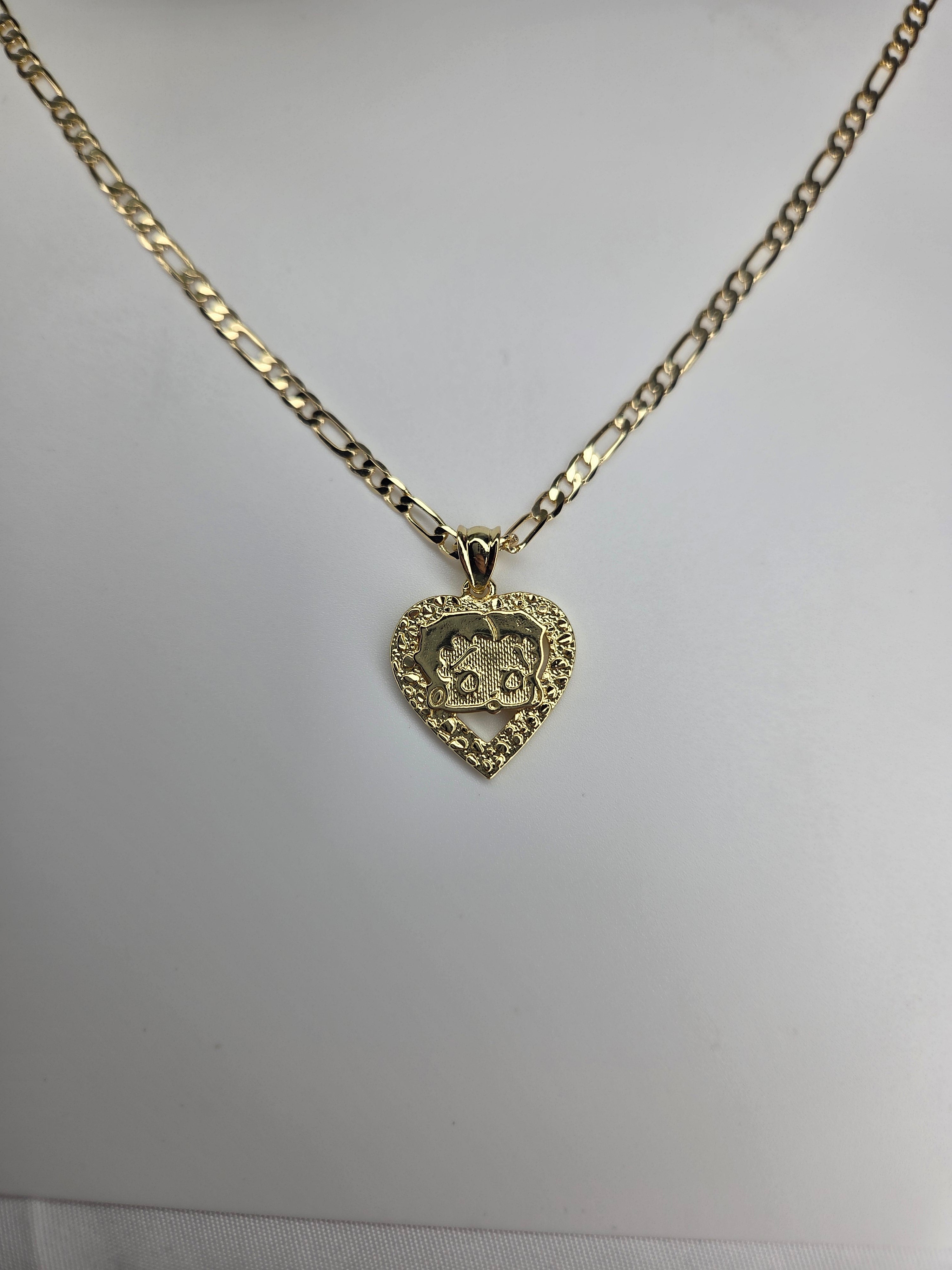 Betty Boop Heart Nugget Necklace- 18k Gold-Filled