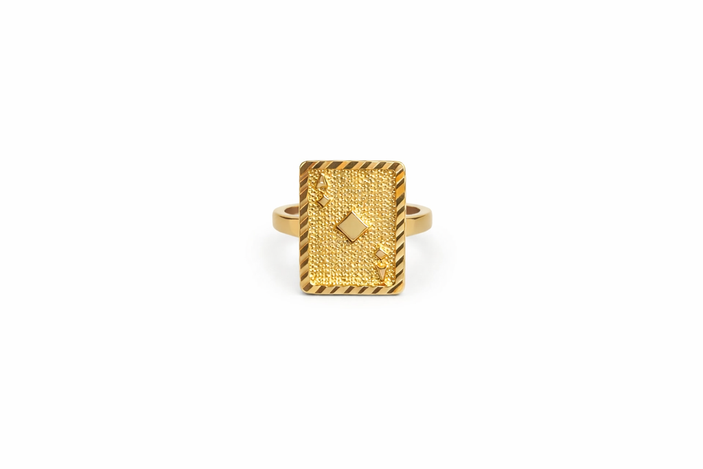 Ace Card Ring- 18k Gold-Filled