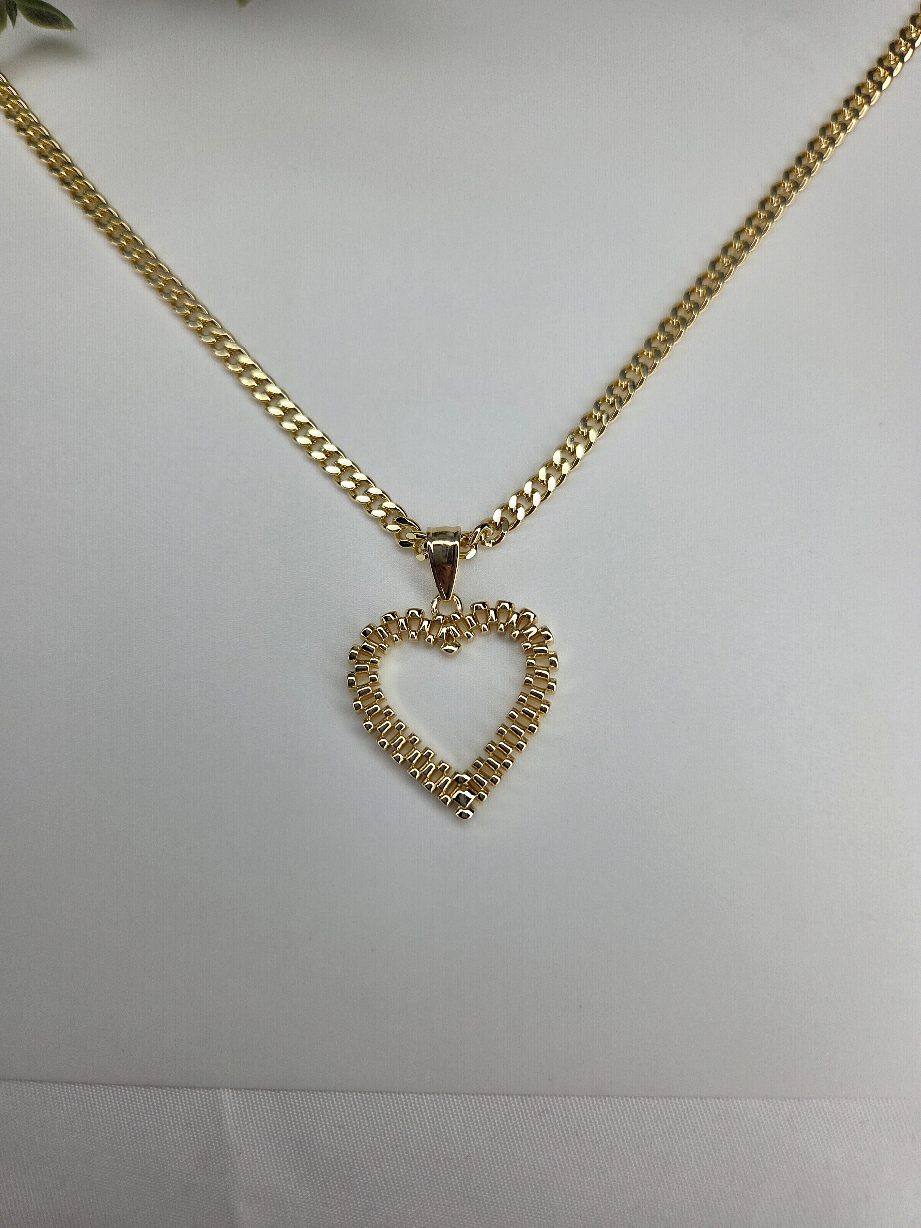 Gold Heart Rolex Necklace- 18k Gold filled