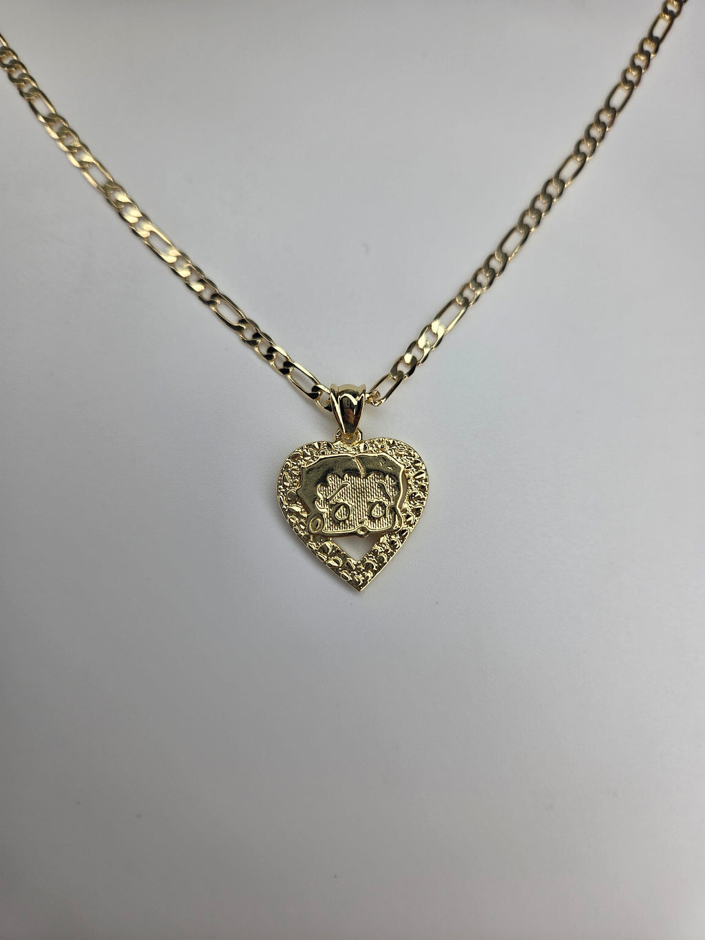Betty Boop Heart Nugget Necklace- 18k Gold-Filled