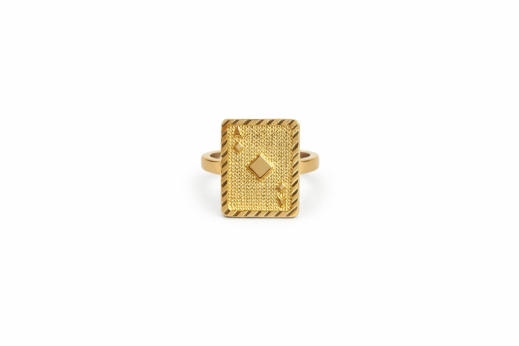 Ace Card Ring- 18k Gold-Filled
