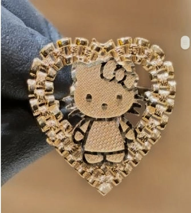 Hello Kitty Heart RolexR Ring- 18k Gold-Filled