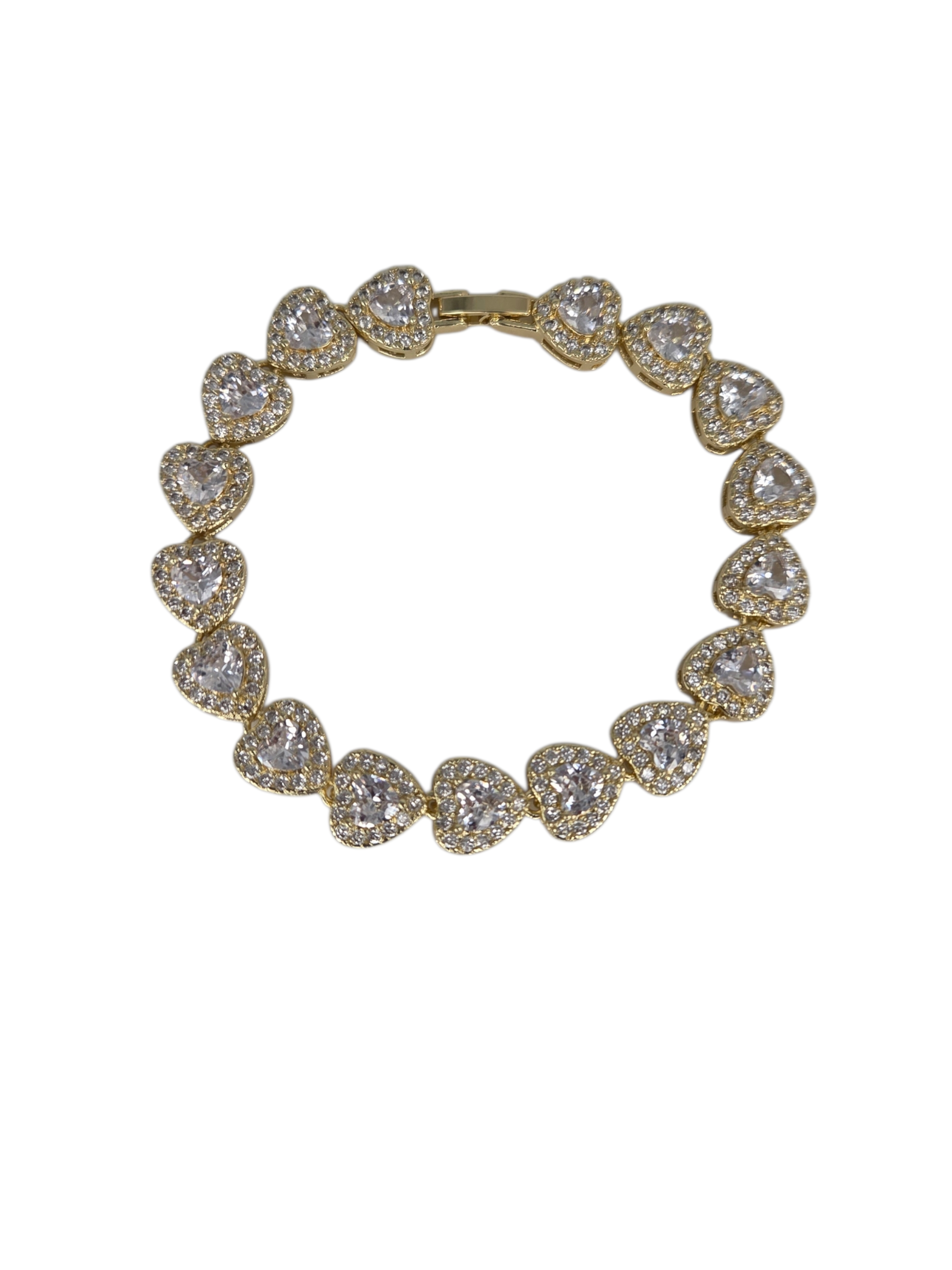 Icy Clear Heart Bracelet 7-7.5inch
